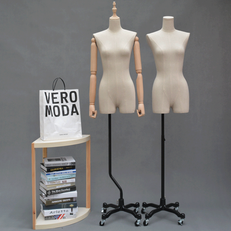 Korean version of female half-length with hand bag cloth clothing model props wedding shop window display dummy table hanger universal wheel