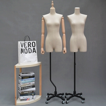 Korean version of the female half body with hand wrapped cloth clothing model props wedding shop window display dummy table hanger universal wheel
