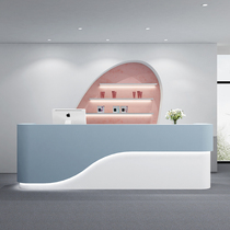 Beauty Salon Bar Desk Collection Silver Desk Clothing Shop Company Front Desk Reception Desk Beauty Hair Shop Baking Lacquer Dance Room Arc Brief