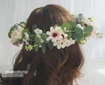 Mori women's simulation headdress wreath bride bridesmaid vacation beach photo fresh super fairy wedding dress accessories performance