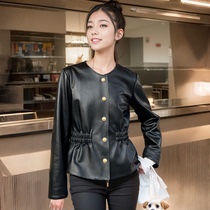 Haining Sheepskin Genuine Leather Jacket Womens Short 2024 New Waist Leather Jacket Soft Fashionable Slim Spring Autumn Jacket