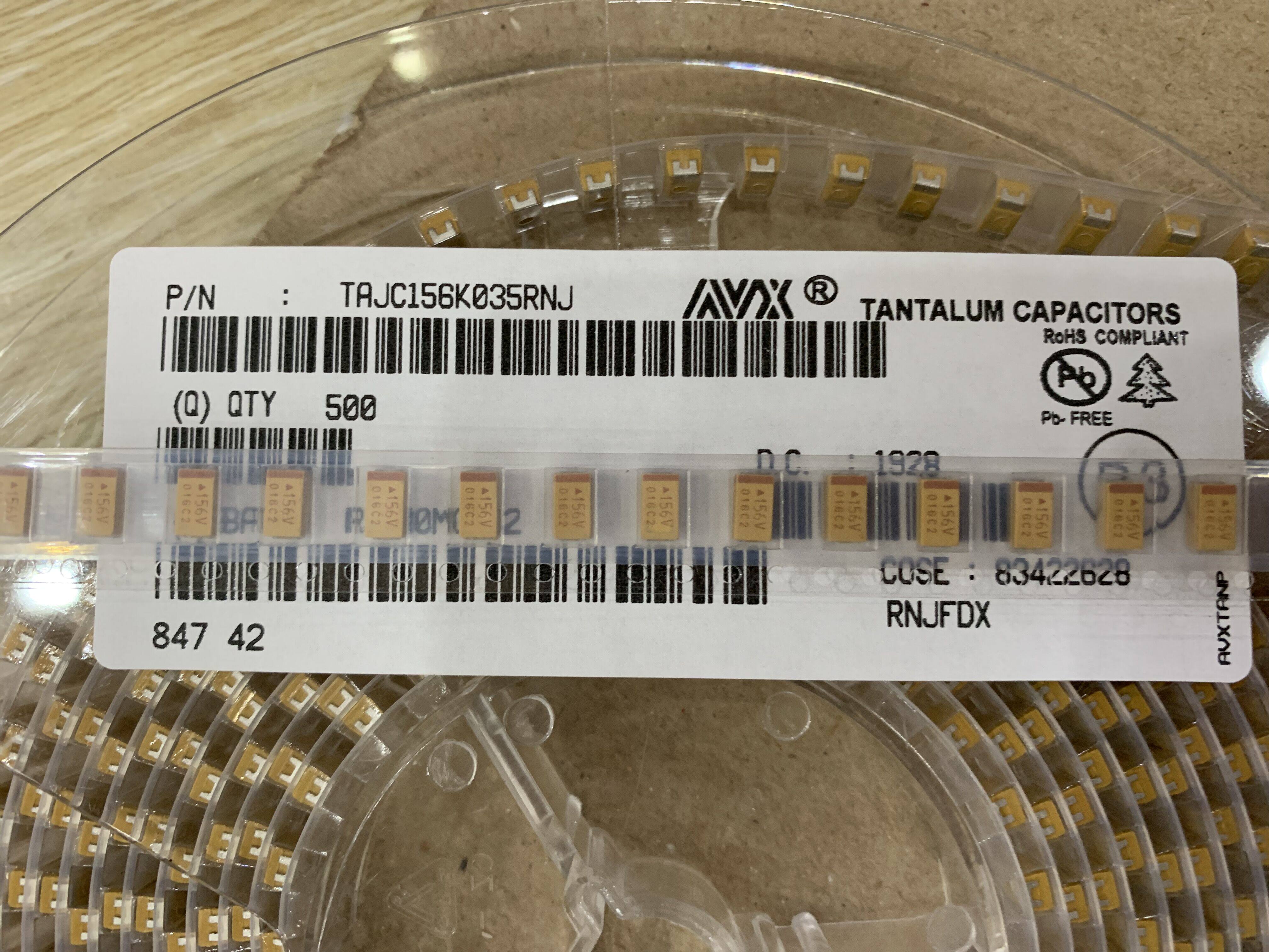 Tantalum capacitive AVX 6032 TAJC156K050 50V 15UF C Type 10% 156T