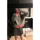 Комплект, весенний кардиган, цветной свитер для отдыха, круглый воротник