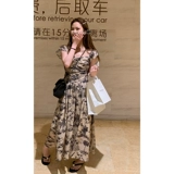 Летнее ретро платье, длинная юбка, изысканный стиль