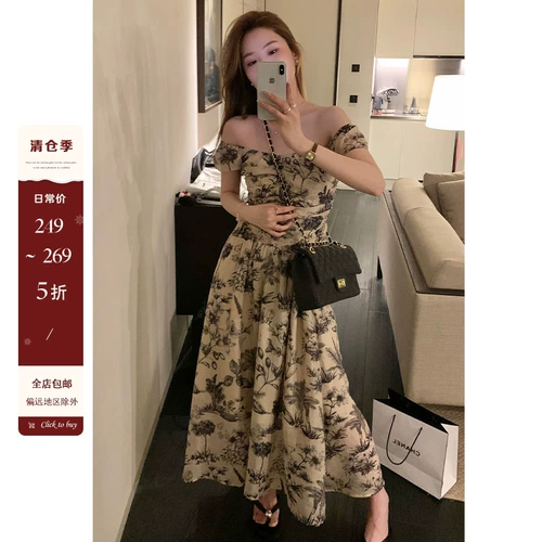 Летнее ретро платье, длинная юбка, изысканный стиль