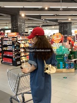 HEYGIRL black brother Korean version of loose retro denim shirt skirt womens one-button thin dress 2020 summer