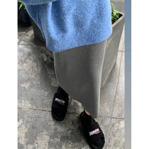 HEYGIRL black brother gentle wind temperament casual wool knitted skirt women autumn slim body thin hip Medium-length dress