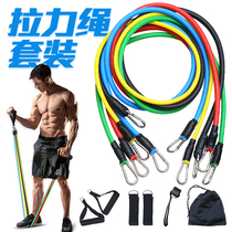 Stretch rope fitness mens carabiner resistance band Gourd hook Household 11-piece set tension rope set training combination