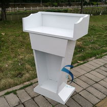 Property White High-end Restaurant Podium Lecture Table Sales Department Welcome Desk Hotel Reception Desk Consultation Desk Speech Desk