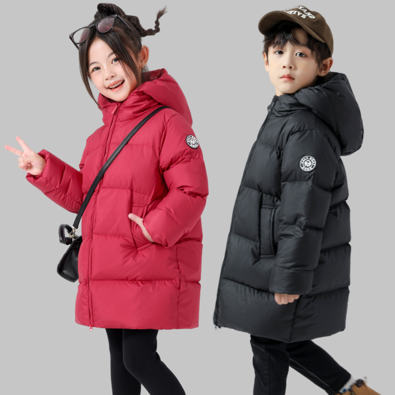 Bala children's down clothes in a long style 2023 new foreign air male and female child clothing Thickened Large Child Winter Coat-Taobao