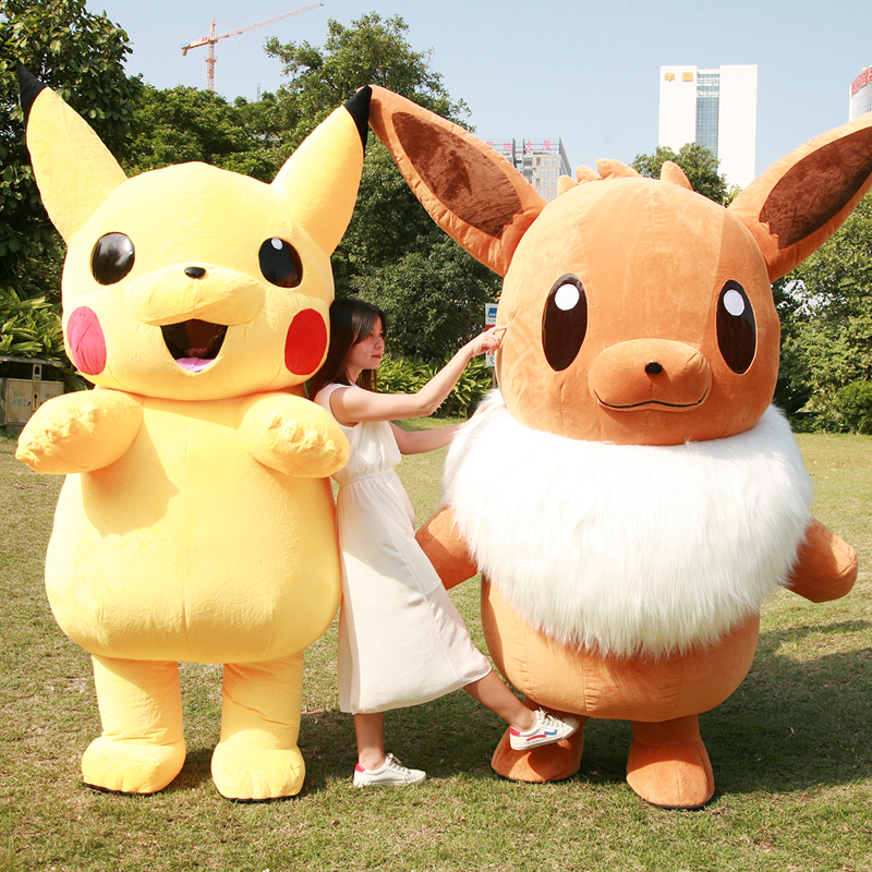 Inflatable Eevee Mascot Costume Internet-Famous Giant Panda Wearable Prop Event Cartoon Cute Pikachu Doll Outfit