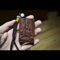 Wu Caishen Zhao Gongming Ping An Taoist supplies lightning strike jujube wood Wood waist card pendant ornaments wood carving