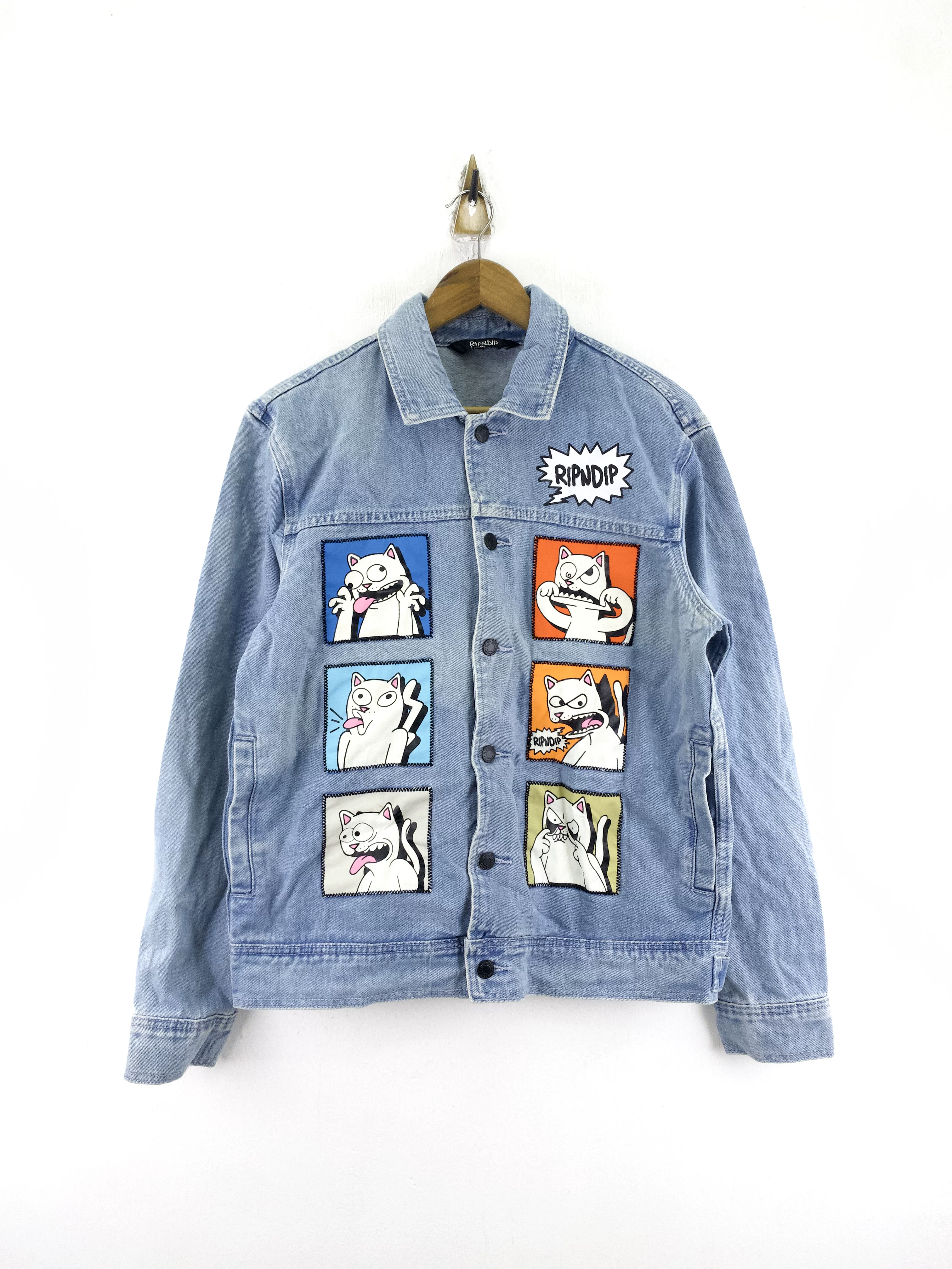 Размер M куртка из джинса с заплатками ripndip