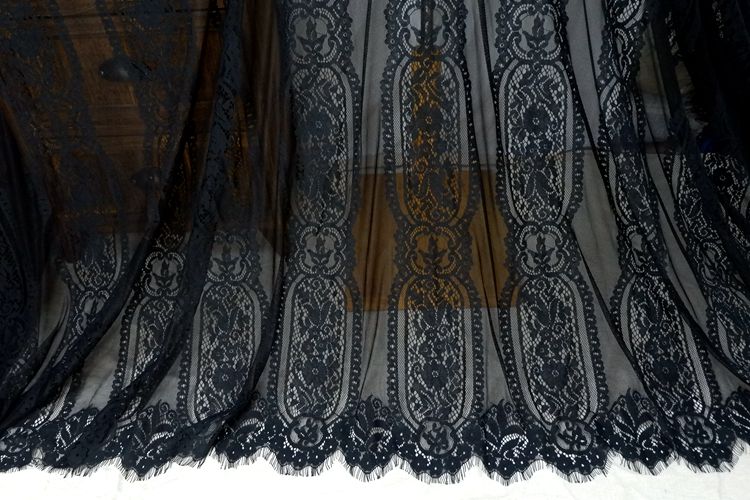 Jacquard-Spitzens toff für Wimpern, ausgehöhlt, weiß, schwarz, rot, 140 cm breit, RS594, 3M Lot – Detail 11