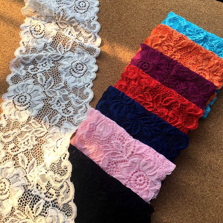 Large flower hollow gauze stereo elastic lace lace lace accessory width 14CM DIY clothing underwear material