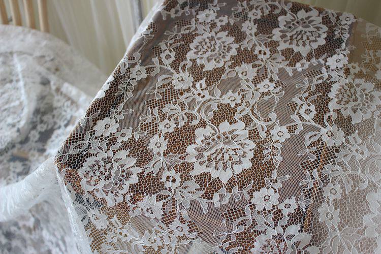 1,5m x 1,5m Baumwoll-Wimpernspitzenstoff mit französischer Seilstickerei DIY Nähen von Kleidern, Vorhängen und Tischdecken – Detail 3