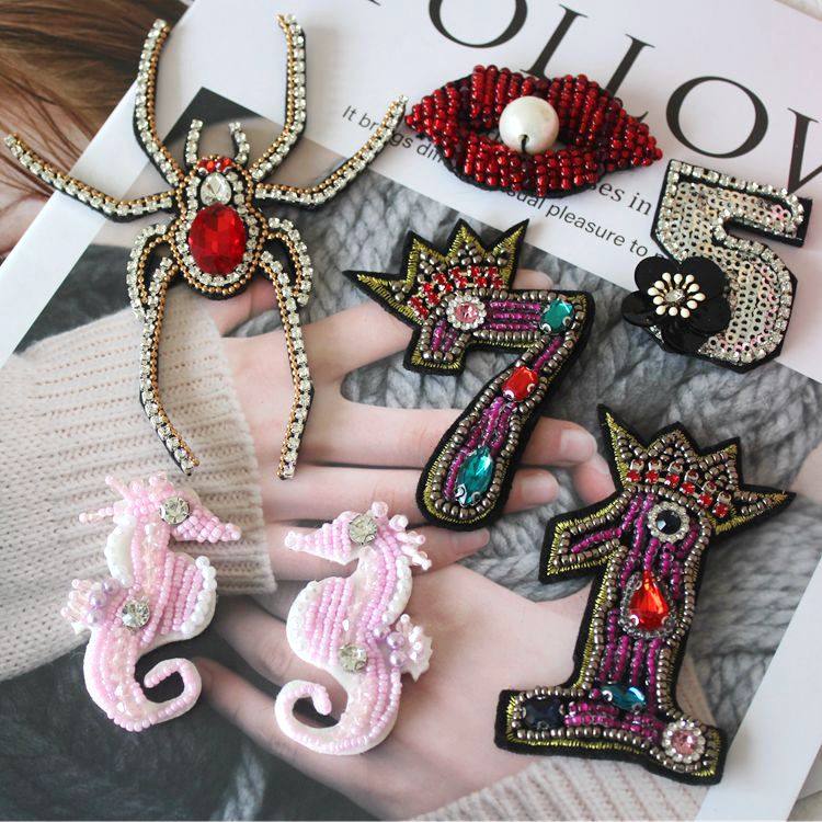 Heavy Work Hand Nail Beads Embroidered Water Drill Crown Digital Color Clothing Cloth sweater hat shoes bag Decorative Materials-Taobao