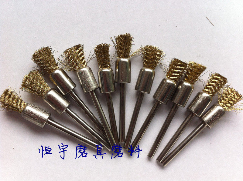 Promotion with handle copper wire brush 3 running wire brush remove rust removal paint and puncture weld diameter 8mm
