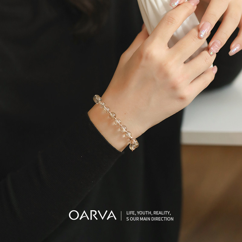 Light luxury gold hair Crystal hand female ins niche design original handmade temperament girlfriends handset gift cute