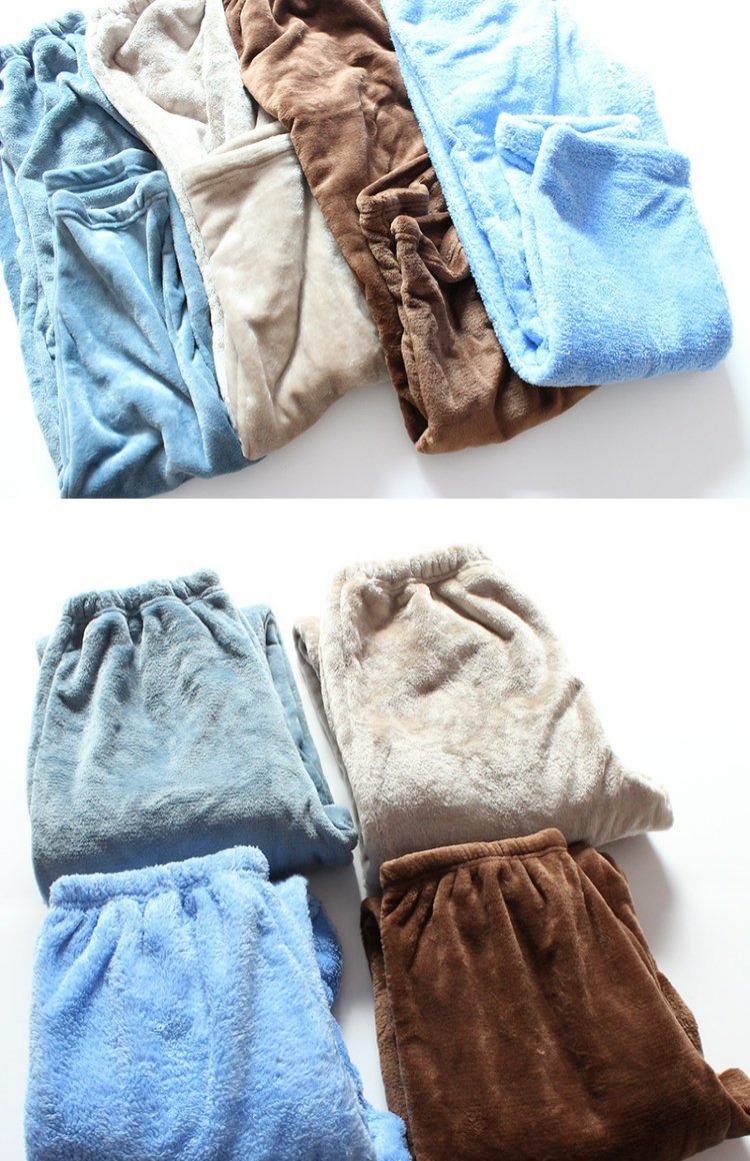 Mùa đông flannel đồ ngủ nam và nữ mùa thu dày cỡ lớn san hô nhung nước nhung lỏng ấm nhà quần quần ngủ nam