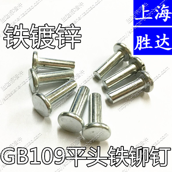 5mm Series iron galvanized GB109 flat head rivets flat head iron rivet flat head solid rivet 1 kg Price