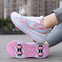 Heelys shoes for girls 2024 summer new style childrens roller skates for big boys and boys breathable sports skates