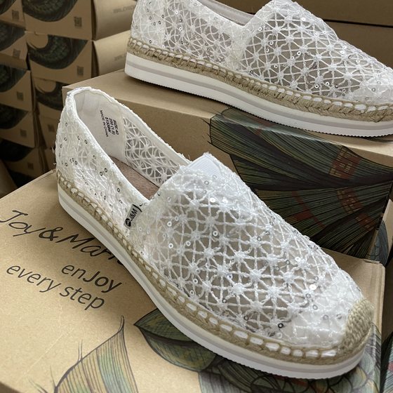 jm Happy Mary authentic spring and summer women's shoes lace thick bottom increased height 75026 slip-on women's shoes 288W counter clear