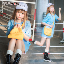 Meow spirit world working cell cos clothing set cute short-sleeved T-shirt shoe cover Anime full set of cosplay clothing