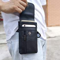 2020 new mobile phone bag men running bag wear leather leather vertical ultra-thin neck multifunctional mobile phone running bag Outdoor
