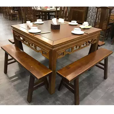 Square eight fairy Table restaurant Sichuan restaurant table and chair combination solid wood square table noodle restaurant retro table