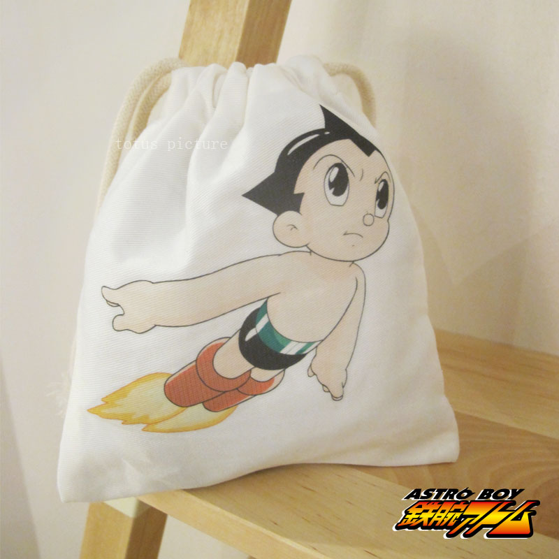 Totu bundle pocket cute cartoon storage bag Astro Boy wooden bag bundle pocket custom children's clothing storage bag
