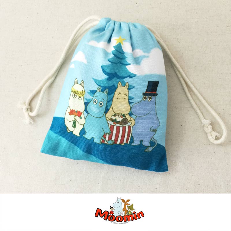 totu Hong Kong cartoon drawstring pocket Moomin cloth bag cute storage bag gift bag custom pattern cotton