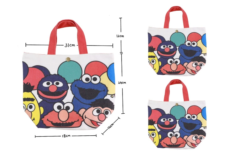 Sesame Street Bento Bag Hộp ăn trưa Nhật Bản Bag Cartoon Bag Túi xách Trường tiểu học Phong cách Nhật Bản Bento lớn - Hộp cơm điện sưởi ấm hộp cơm điện ariranglife	