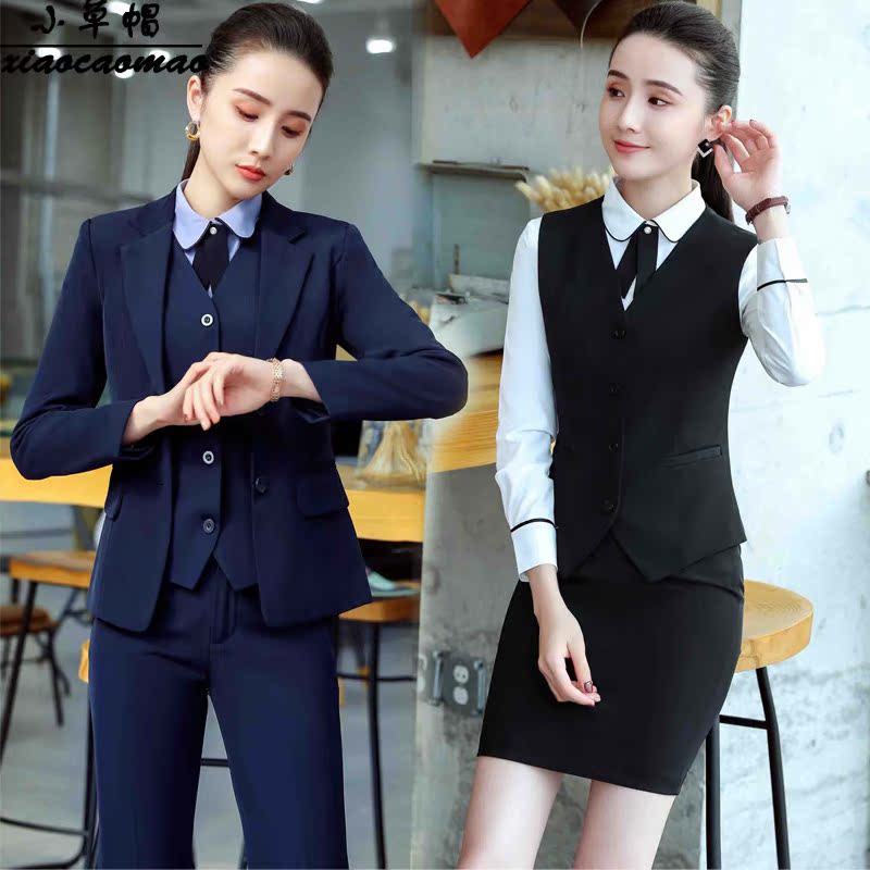 High-end Work Clothes Woman Temperament Fashion KTV Catering Hotel Workout Slim Fit Beauty Division Suit Suit