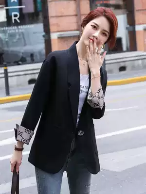 Spring and autumn new net red small suit jacket female Korean version loose and casual design sense niche British style suit top