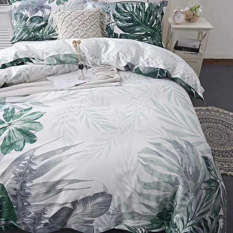 Different printed four sets of pure cotton fish bone tattoo jacquard active printed four pieces