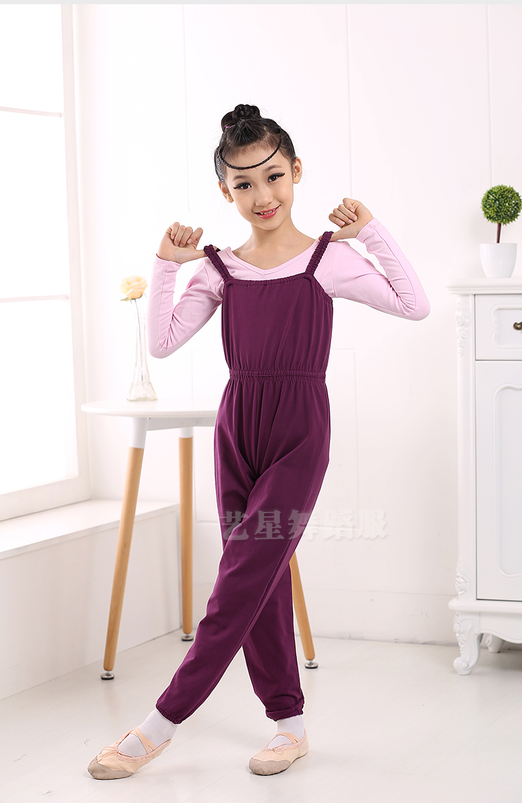 Trang phục trẻ em cô gái khiêu vũ quần yếm quần đào tạo quần cotton mỏng quần thể hình quần jumpsuit đồ cho bé trai