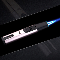 Internet celebrity short pen type welding gun fixed fire transparent gas chamber double direct focus electronic ignition windproof lighter 8002