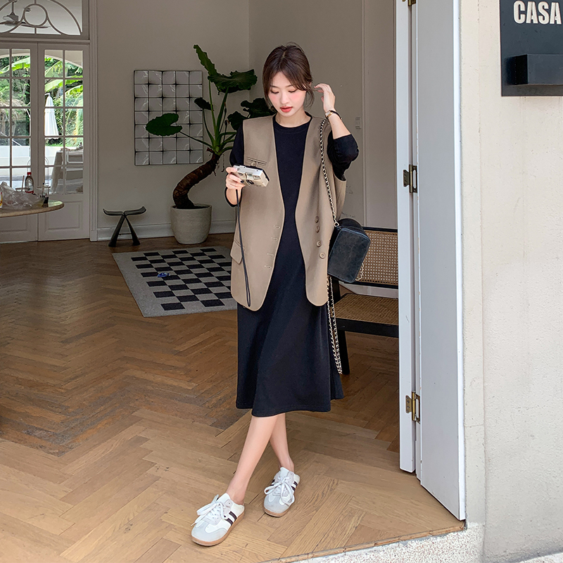 High-End Plus-Size Women's Clothing for Spring and Autumn, a Complete Set of Fashionable Dresses That Cover the Belly, Make You Look Slimmer and Hide the Fat