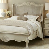 American country style French retro solid wood bed Mediterranean pastoral antique rattan double bed Neoclassical simple bed