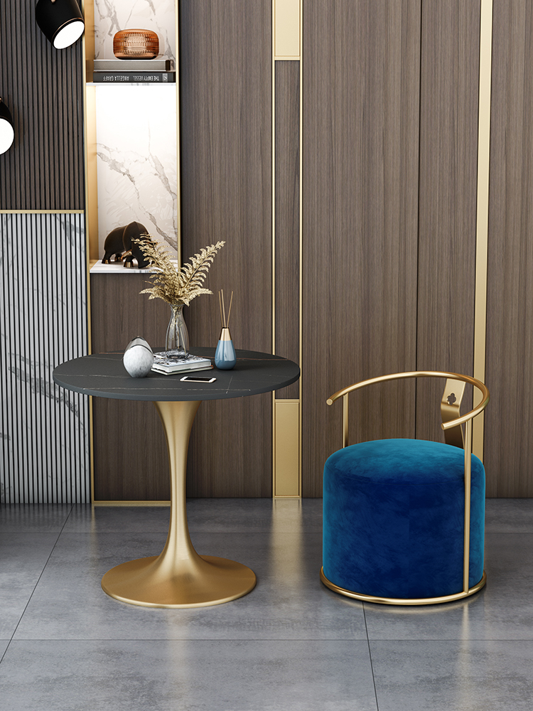 Italian Minimalist Light Lavish Sofa Combined Casual Little Roundtable Guests Negotiate Table And Chairs Suit Rest Area Reception Chair