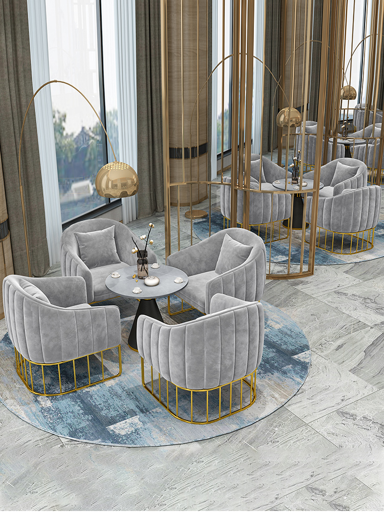 Milk Tea Shop Café Reception A Table Four Chairs Light Lavish Rockboard Tea Table Sample House Display Center Talks Small Round Table Nordic Light Extravaganza