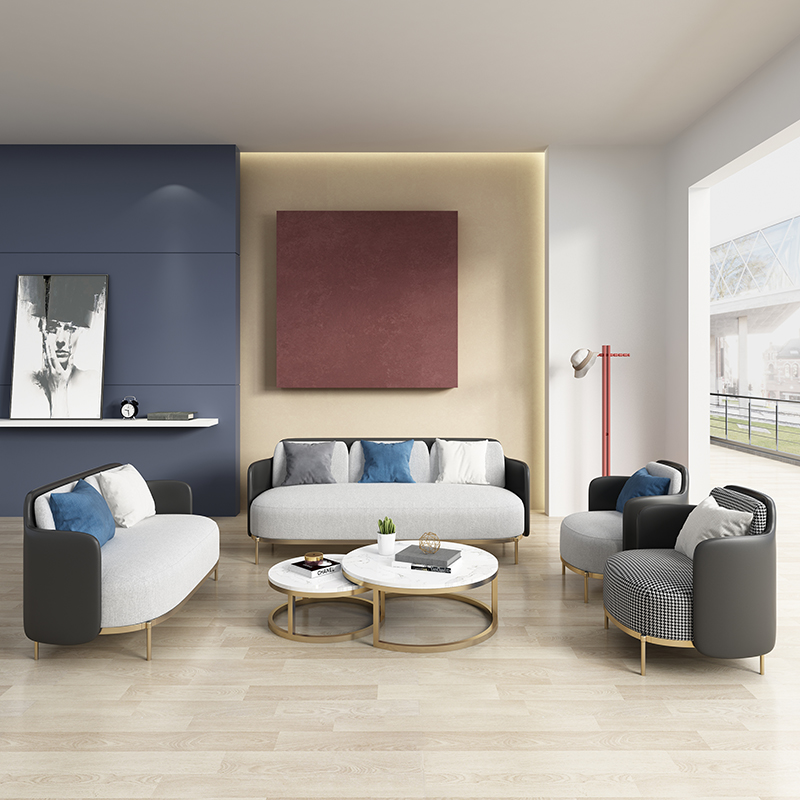 Light extravagant minimalist with single sofa chair Nordic Living room Thousand-Birds Sofa Tea Table Combo Net Red Customised Single Double