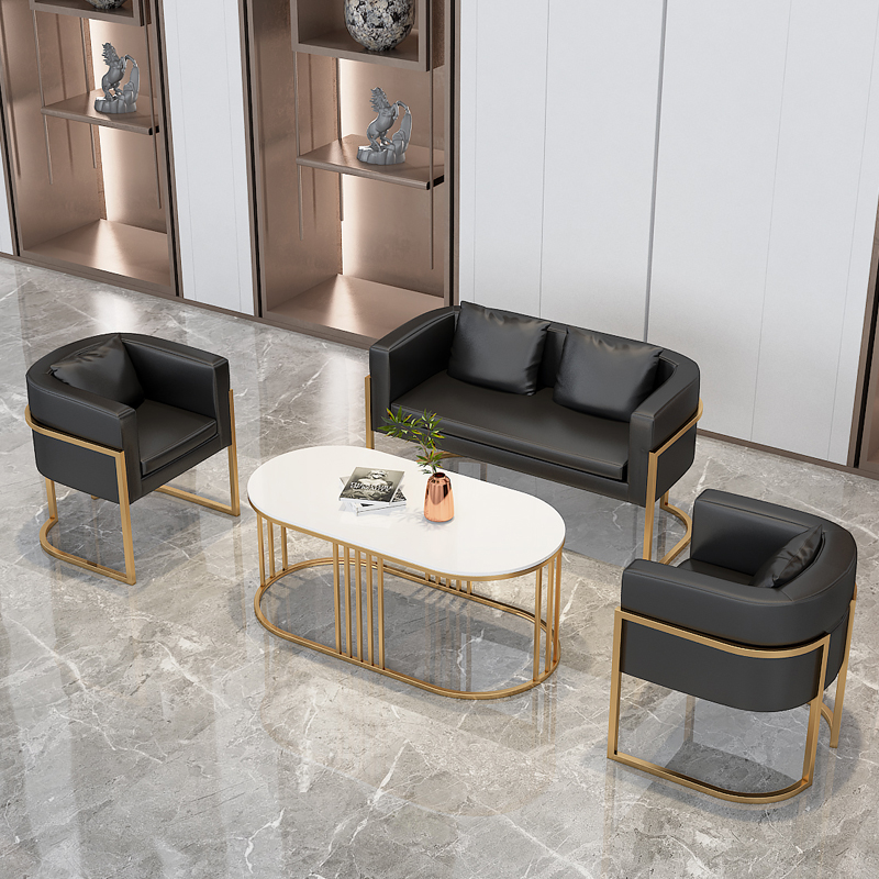 ins minimalist modern guest sofa iron art light extravagant office sofa single double reception room sofa tea table combination