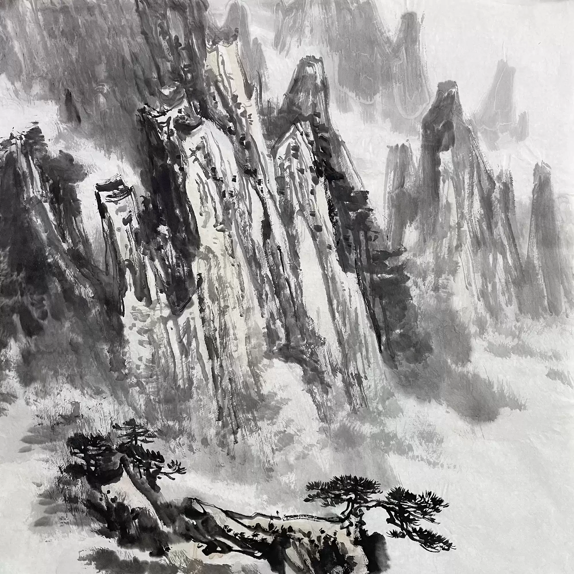名家手绘水墨画兰草四尺八开宣纸画玄关新中式简约现代风格装饰画