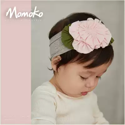 Pink Japanese infant children's hair band headdress pure cotton 0-3 years old female baby fontanelle princess wide headdress