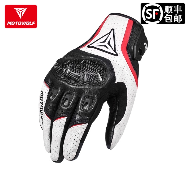 Moto Wolf motorcycle gloves men's summer knight off-road leather carbon fiber motorcycle anti-fall breathable riding equipment