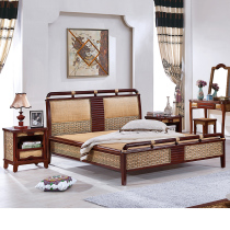 Rattan Bed Rattan Bed 1 5m 1 8M Double Bed Rattan Woven Teng Bed Southeast Asian Style Solid Wood Rattan Furniture