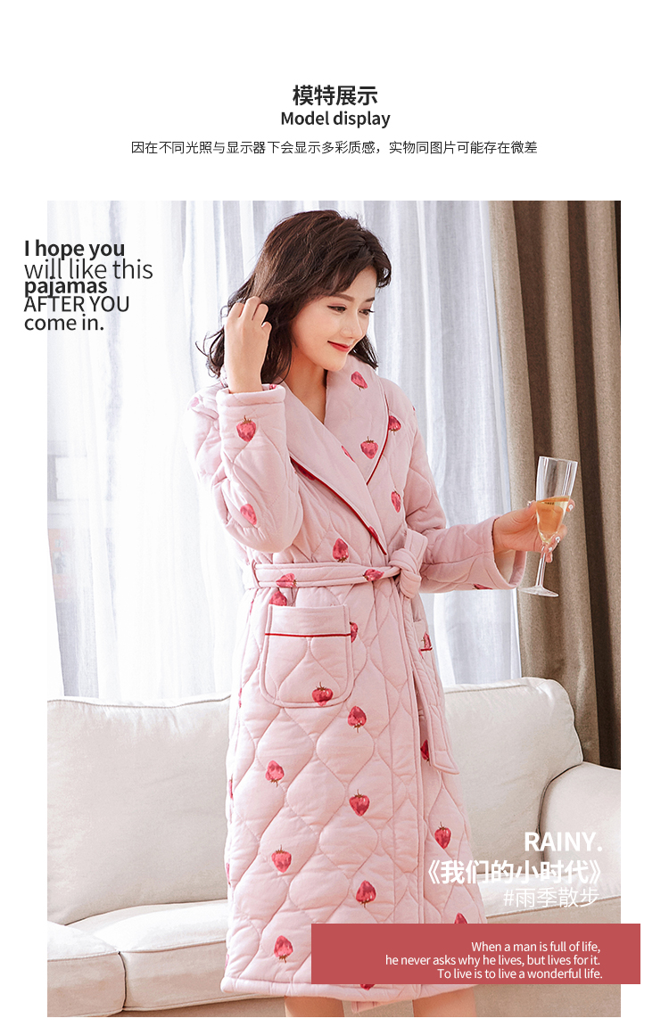 XL áo choàng nữ trung niên 200 pounds cộng với đồ ngủ chất béo cotton mùa đông bông gợi cảm dịch vụ nhà cũ đồ bộ ngủ