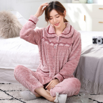 Urban autumn and winter fat woman loose long sleeve pajamas sexy 200kg flannel Princess pajamas group beauty